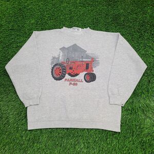 Vintage 1995 Farmer Tractor Sweatshirt M/L 21x24 Gray
